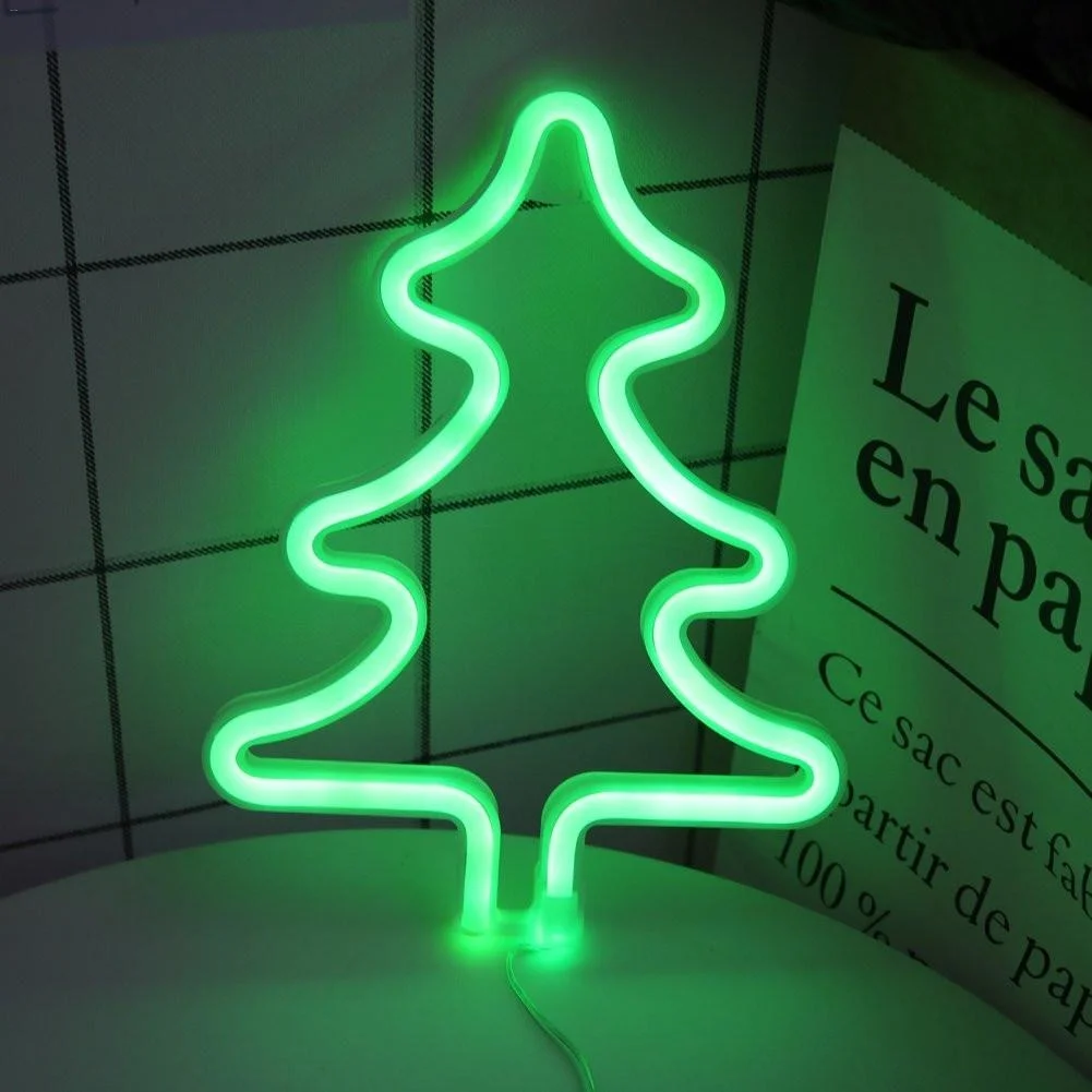 

LED Neon Lights Palm Tree Cactus Christmas Tree Lights USB Lamp Decorations For Bedroom Birthday Party Holiday Home Decor Lamp