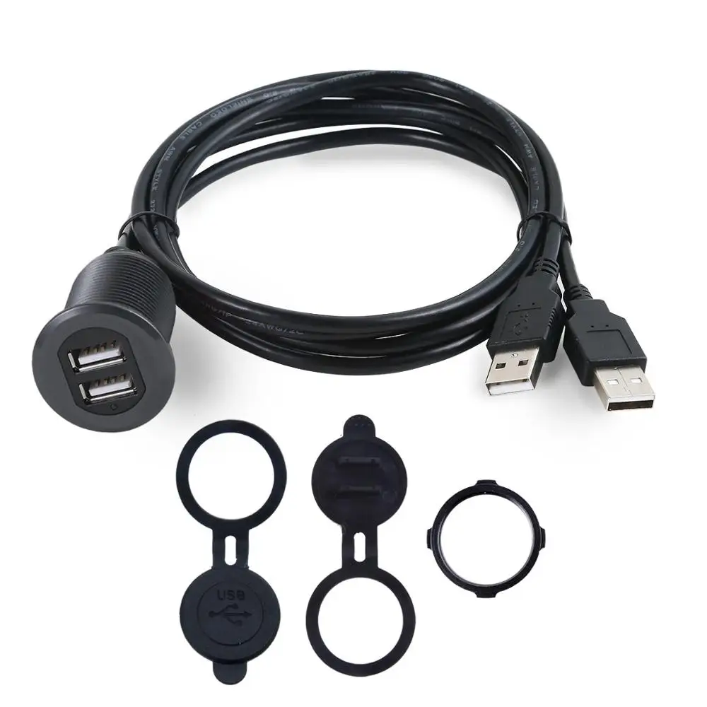 Deep grey 10 шт. x светодиодный светильник, металлический корпус, двойной USB разъем, удлинитель, штекер, свинцовая панель, шнур для передачи данных, автомобильная панель, заподлицо, бренд - Цвет: Deep grey