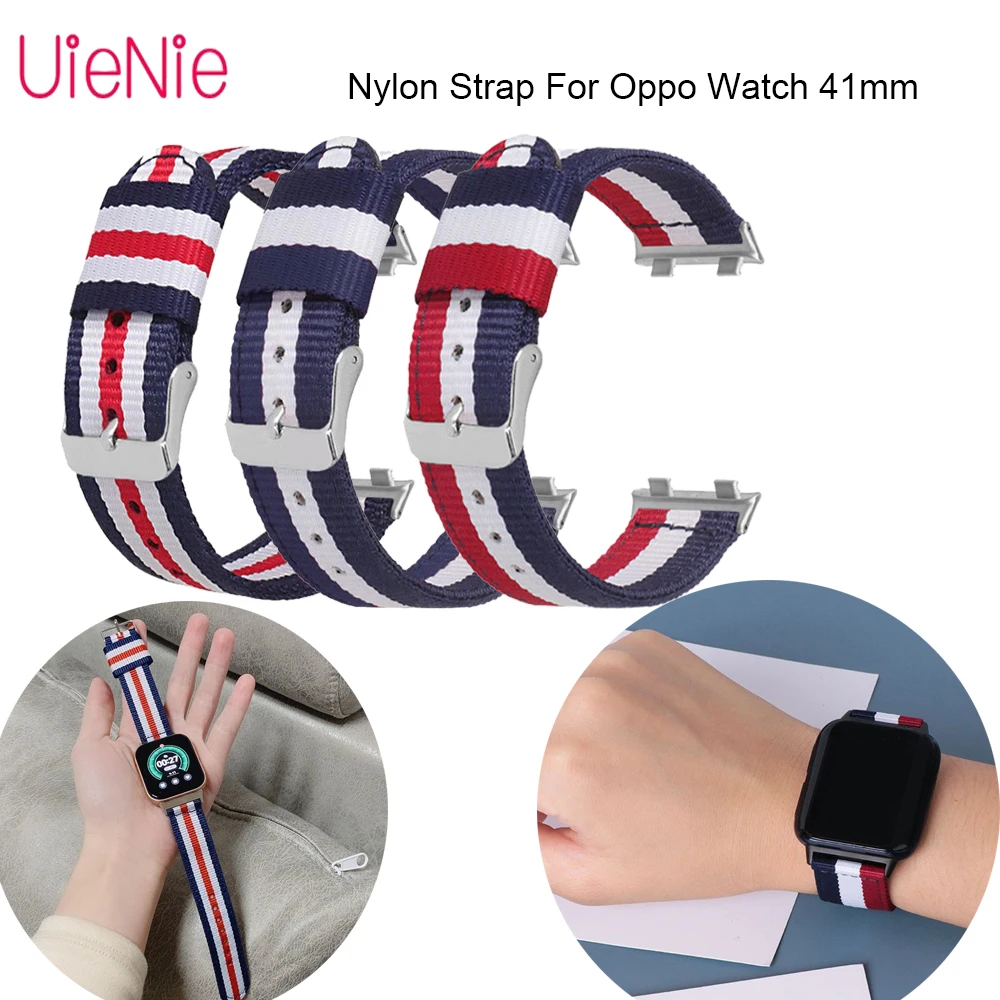 

20mm Nylon Strap For OPPO Watch 41 Bracelet For oppo watch 41mm Replacement Belt Durable Wristband Accessories With Connector