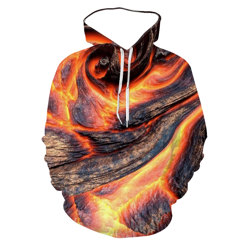 

Spring And Autumn New Men's Volcanic Eruption Longyan 3D Creative Printing Hoodie Street Trend Sports Baseball Shirt Customized