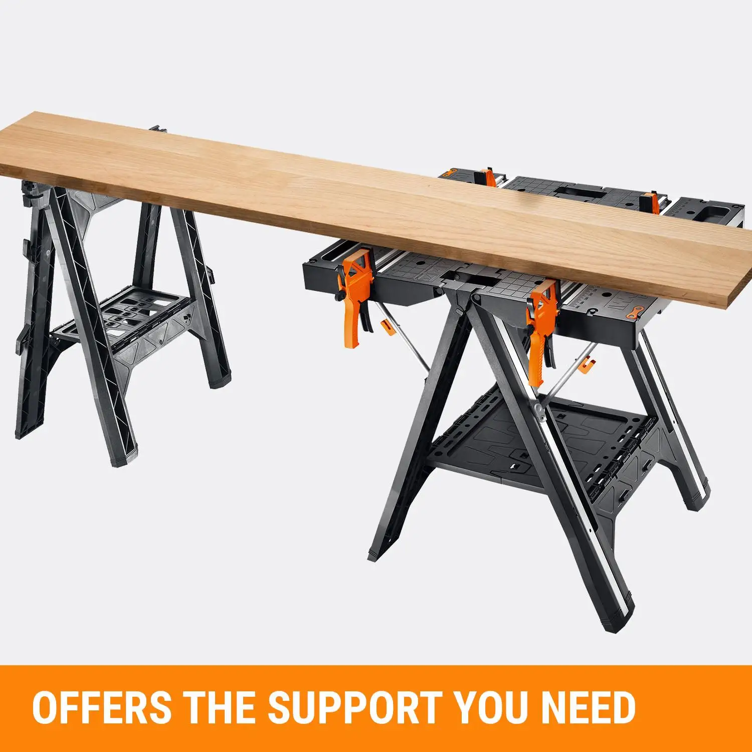 WORX WX051 многофункциональный Рабочий стол и Sawhorse с быстрыми зажимами и прищепками WX051