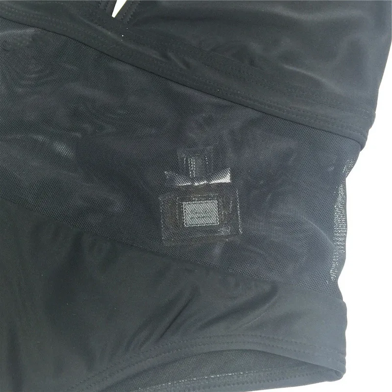 Сетчатый лоскутный купальник купальный костюм с глубоким V-образным вырезом