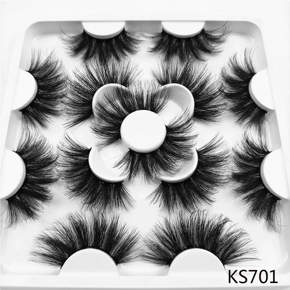 

7Pairs 25mm Soft Fluffy 3D Mink False Eyelashes Dramatic Long Wispies Lash Extension Natural Volume Beauty Handmade Eye Makeup