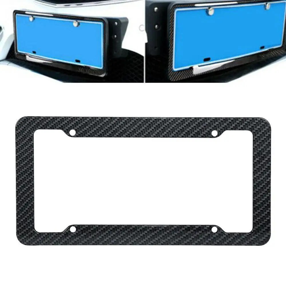 

1pc Car Carbon Fiber Style License Plate Frames Front Rear & Car Honda Accessori Universal For Toyota Nissan K6Z0