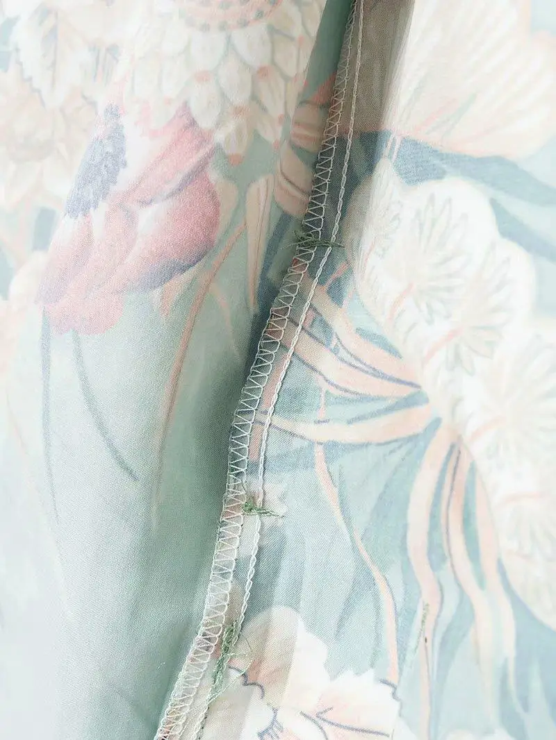 В винтажном стиле Женские туфли с цветочным принтом рукавом летучая мышь и