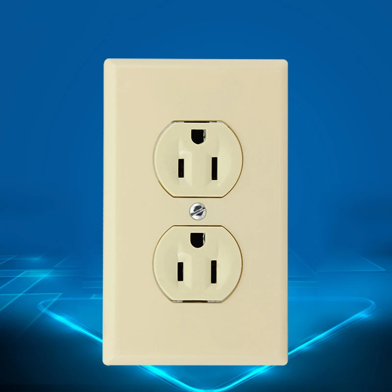 Электрическая розетка 15A 125 в 2 полюса 3 провода прямой лопасти устойчивый