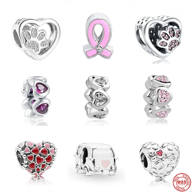 Женский браслет из серебра 925 пробы с розовой лентой | Украшения и аксессуары