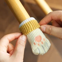 Couvre pieds de chaise tricotés antidérapants, 4 pièces, pieds de Table, chaussettes de meuble, Protection du sol, coussinets de réduction de bruit mobile  (3)