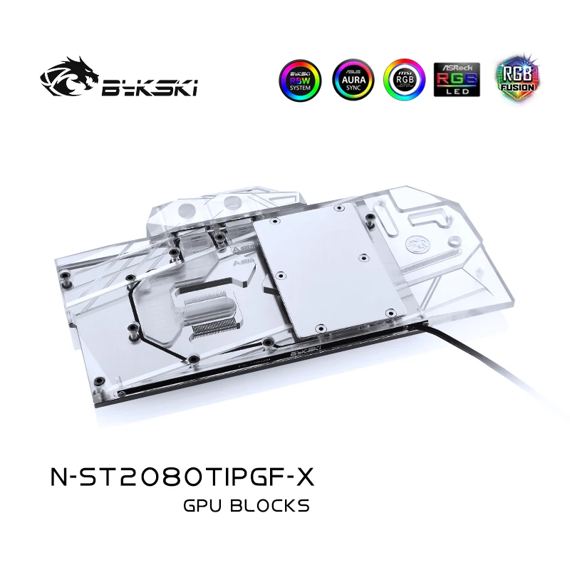 Водяной блок Bykski для ZOTAC RTX2080TI-8GD6 PGF / 2080Ti AMP Extreme Full Cover Copper радиаторный
