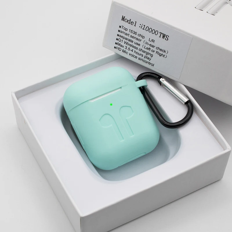 I10000, TWS, с 1:1, всплывающие, Беспроводная зарядка, bluetooth-гарнитура, смарт-сенсор, всплывающие спортивные наушники, Bluetooth 5,0, беспроводные наушники - Цвет: i10000-Blue