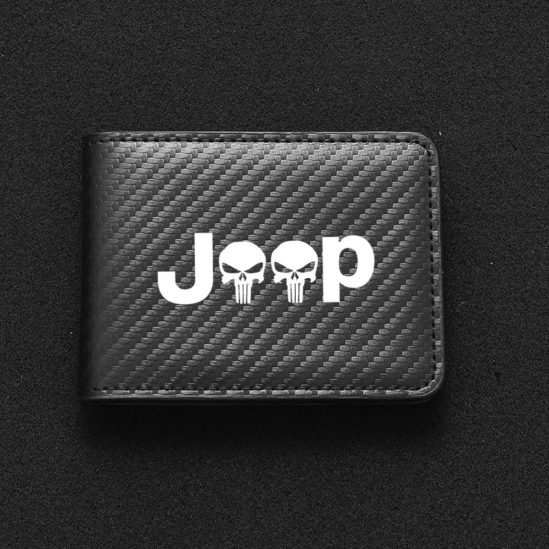 

For Jeep wrangler Renegade Compass Patriot Car Accessories 4S High-end Carbon Fiber Car Driver License Bag ID Card Holder Wallet