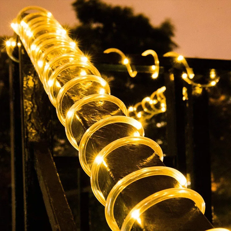 

Outdoor Solar LED Light String 7M/12M Christmas Waterproof Garden Tree Copper Wire Tube Light Decorative Home Lawn Lantern