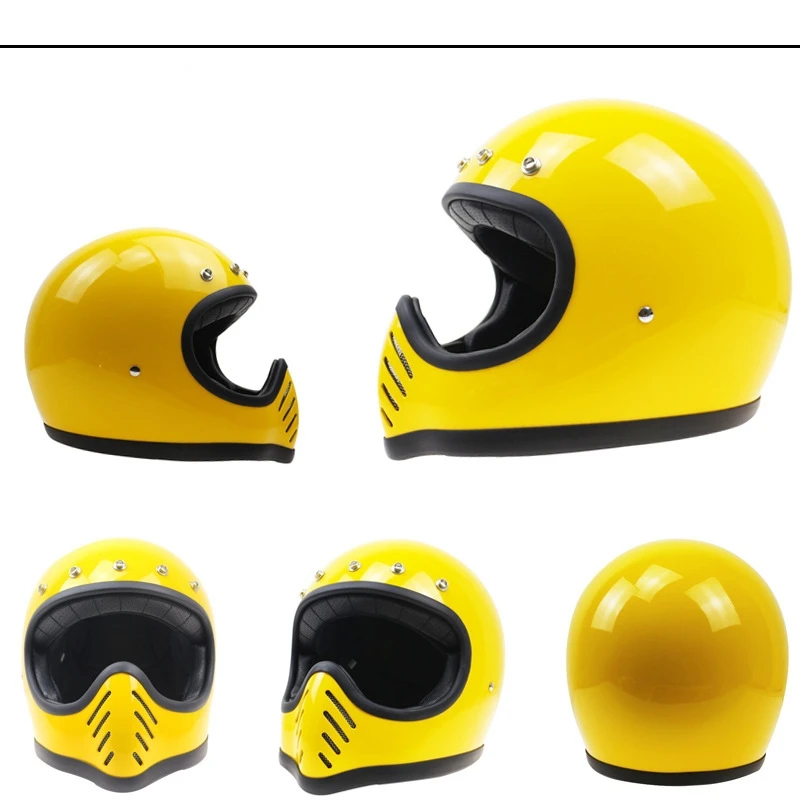 

Vintage Handmade Motorcycle Helmet Full Face Fiberglass Shell Casco Moto Helmet Chopper Retro Helmet Capacete De Motocicleta