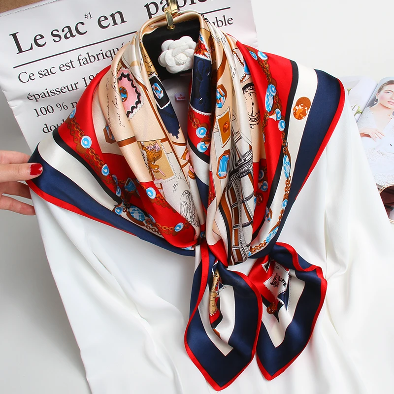 Для женщин 100% чистый Шелковый шарф квадратный бренд 2021 шелк из Ханчжоу бандана
