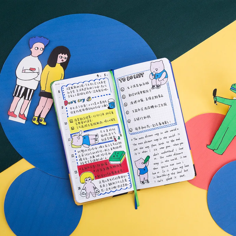 Милый корейский блокнот органайзер для офиса и школы с мультипликационным