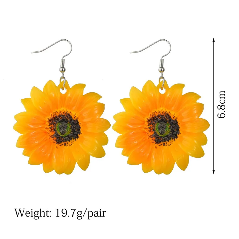 Женские акриловые серьги Terreau Kathy модные свисающие в форме подсолнечника пляжные