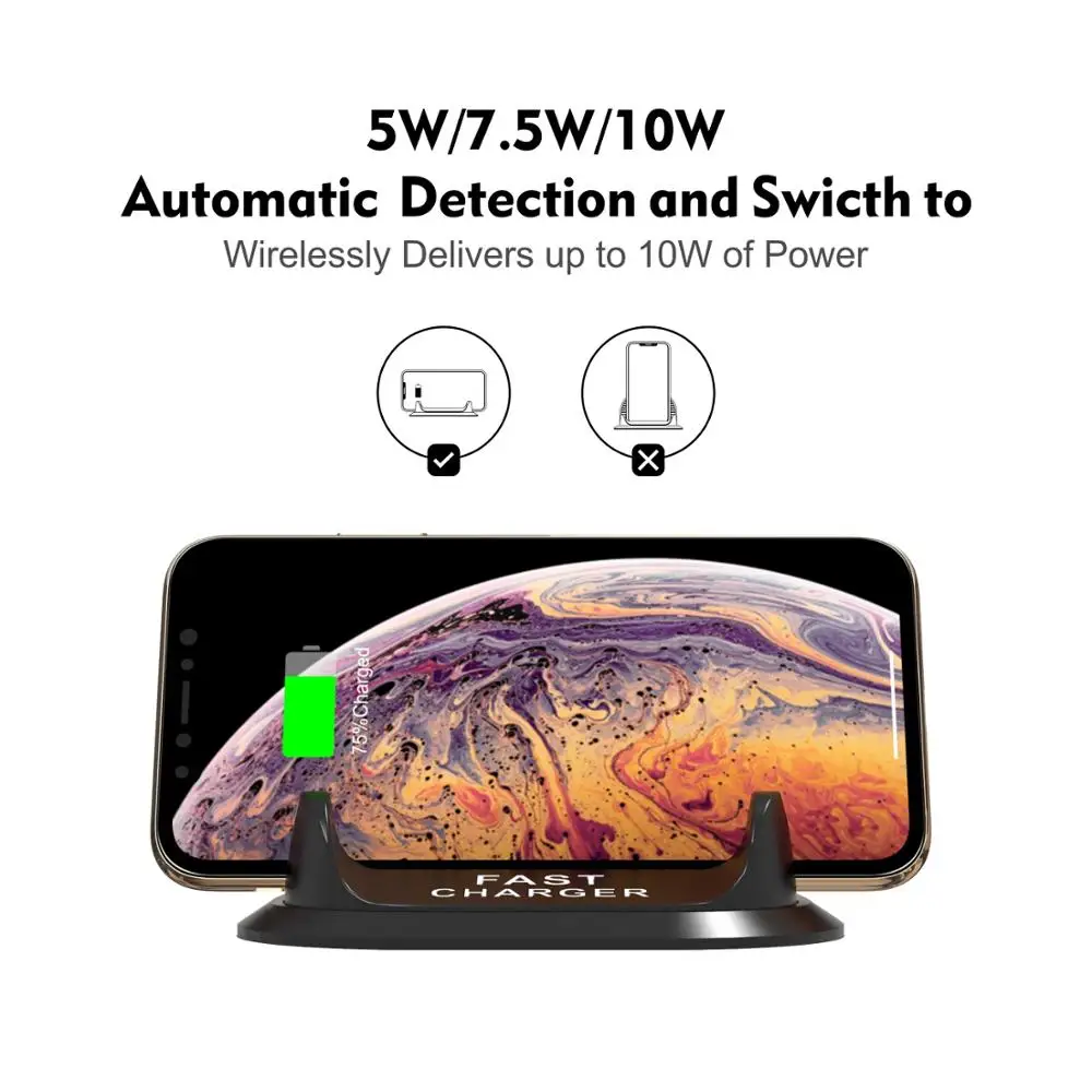 

10W Car Mount Wireless Charger for iPhone 11 12 Pro XS Max XR Quick Qi Fast Charging dash board Phone Holder For Samsung S10 S9