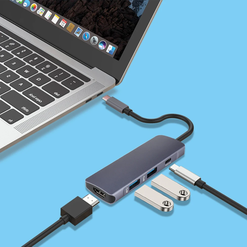 Usb-хаб type C к Usb3.0 HDMI type-C многопортовый Pd концентратор для Macbook Pro Аксессуары