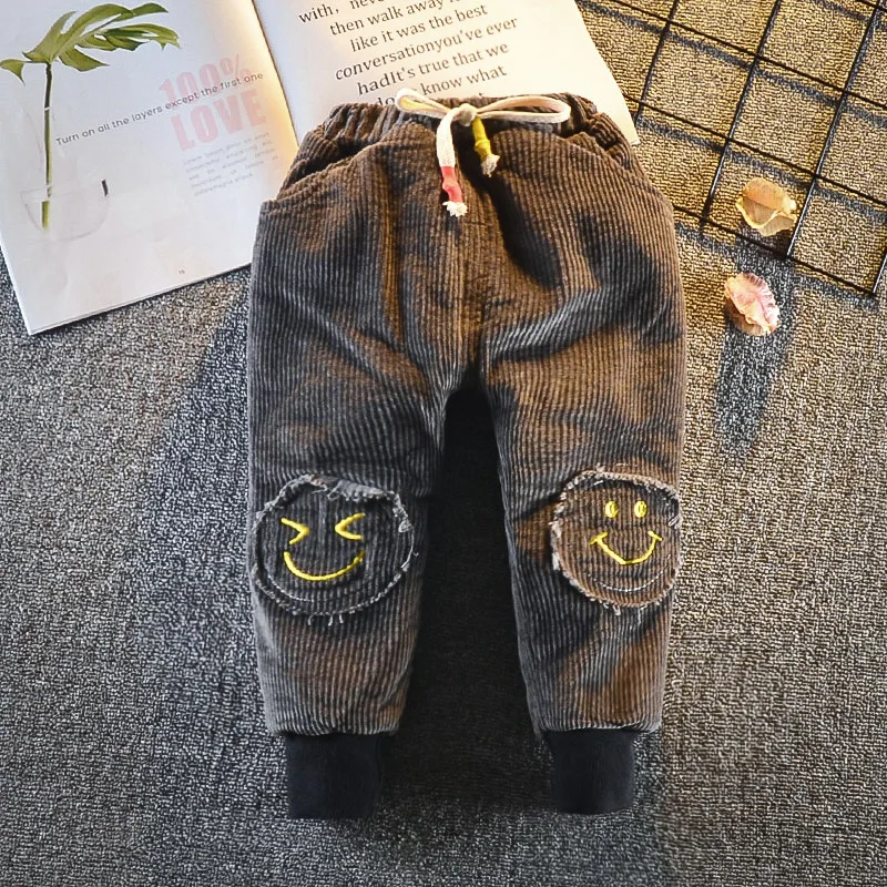 Детские зимние штаны Новинка повседневные хлопковые плотные бархатные теплые