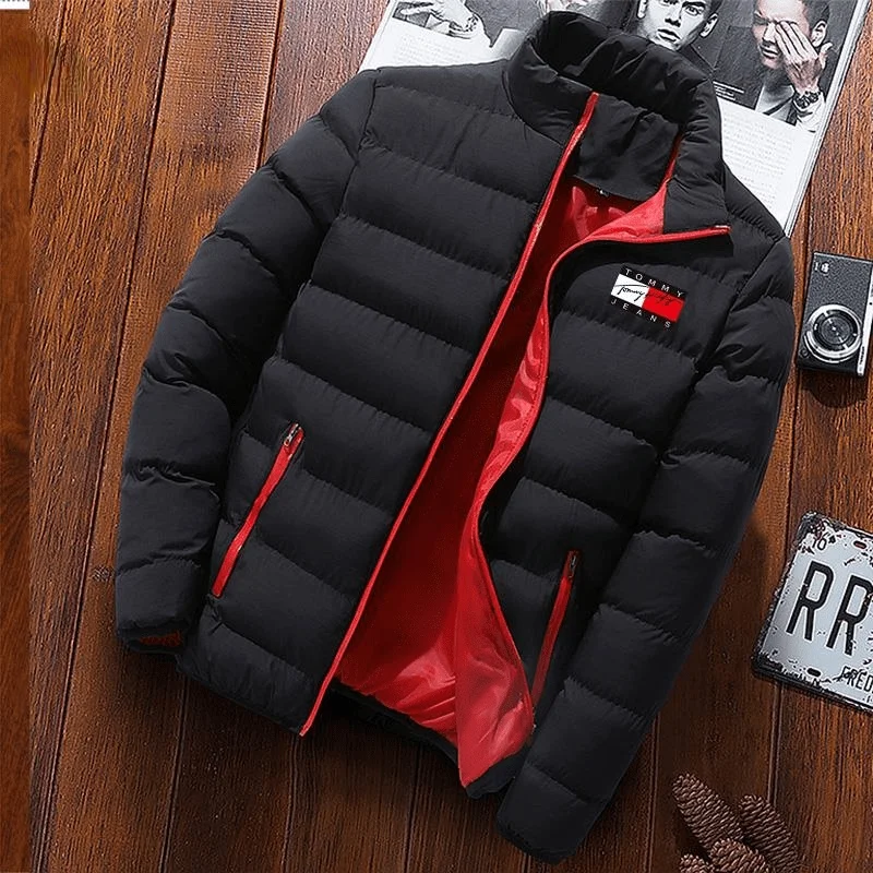 

New 2021 Zipper Casual Men's Coats Warm Thick Comfortable Decal Jackets Casual Hooded Overcoats Brand Clothing