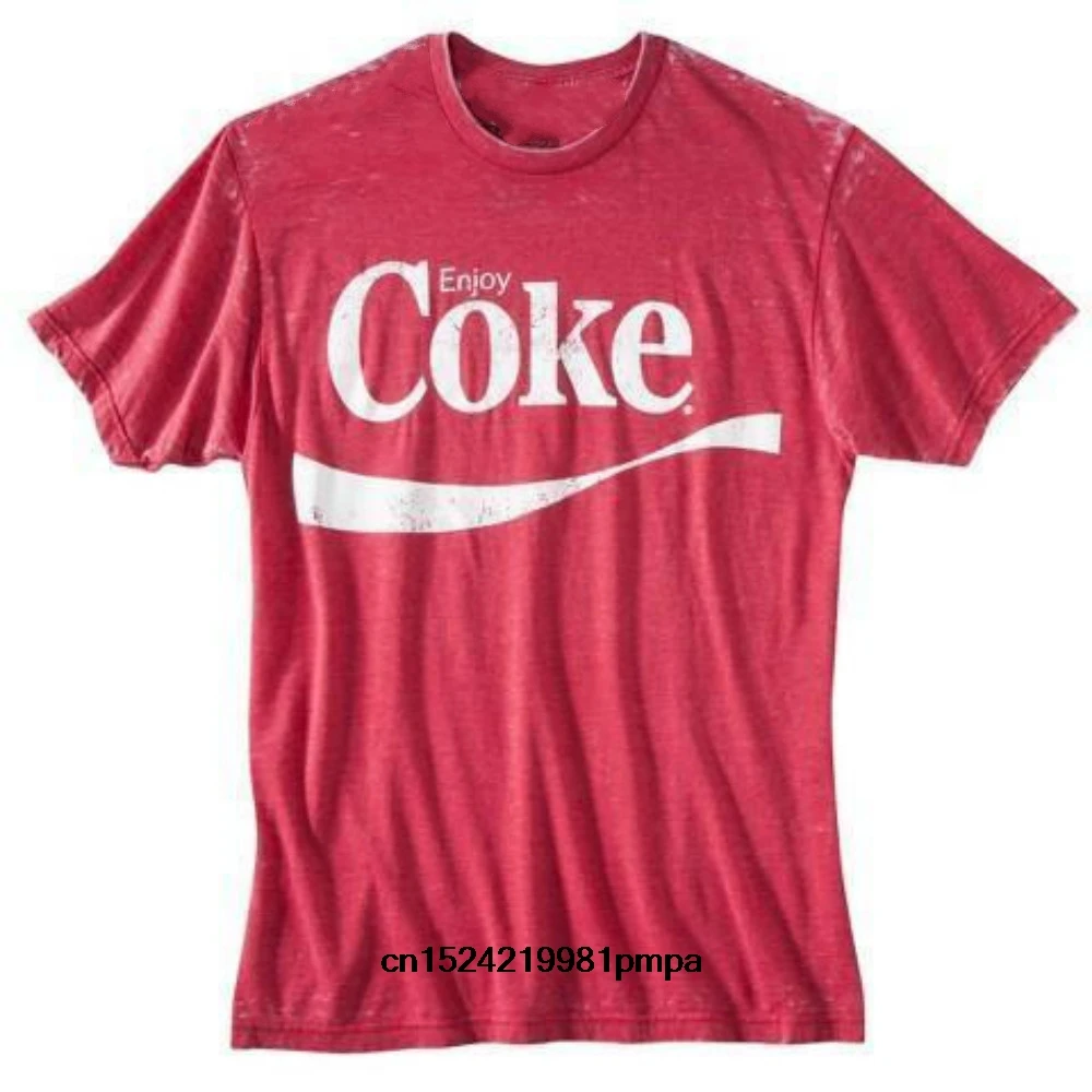 Мужская футболка с рисунком Coca ~ Cola Enjoy Кока Модные хлопковые топы коротким