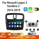 Автомагнитола 2 Din на Android 10 с панорамной сдвоенной линзой 360, радио, GPS, Bluetooth, мультимедиа для Renault Logan 2, Sandero 2, 2014, 2015, 2016-2019