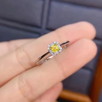 fine jewelry 925 sterling silver natural yellow sapphire new female ring popular support test hot selling