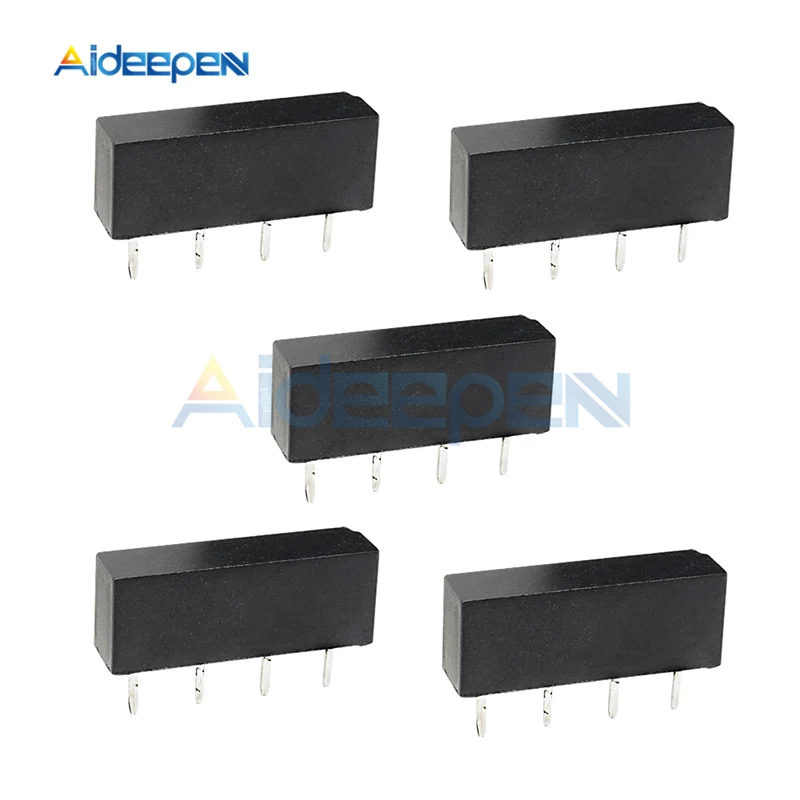 Реле-модуль язычкового переключателя 5 шт./лот SIP-1A05 DC 5V 12V 4-контактное реле для PAN