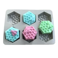 explosive 6 piece silicone handmade soap mold honeycomb honeycomb diy soap mold 6 hole honeycomb soap mold cake mold