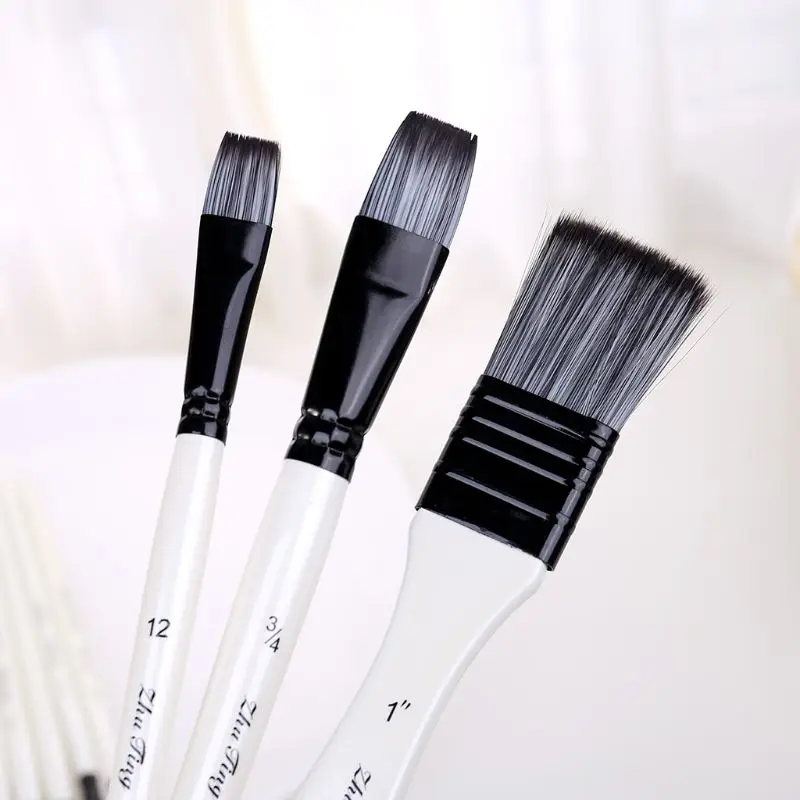 

10pcs Paint Brushes Nylon Hair Watercolor Gouache Paintbrushes Painting Tool