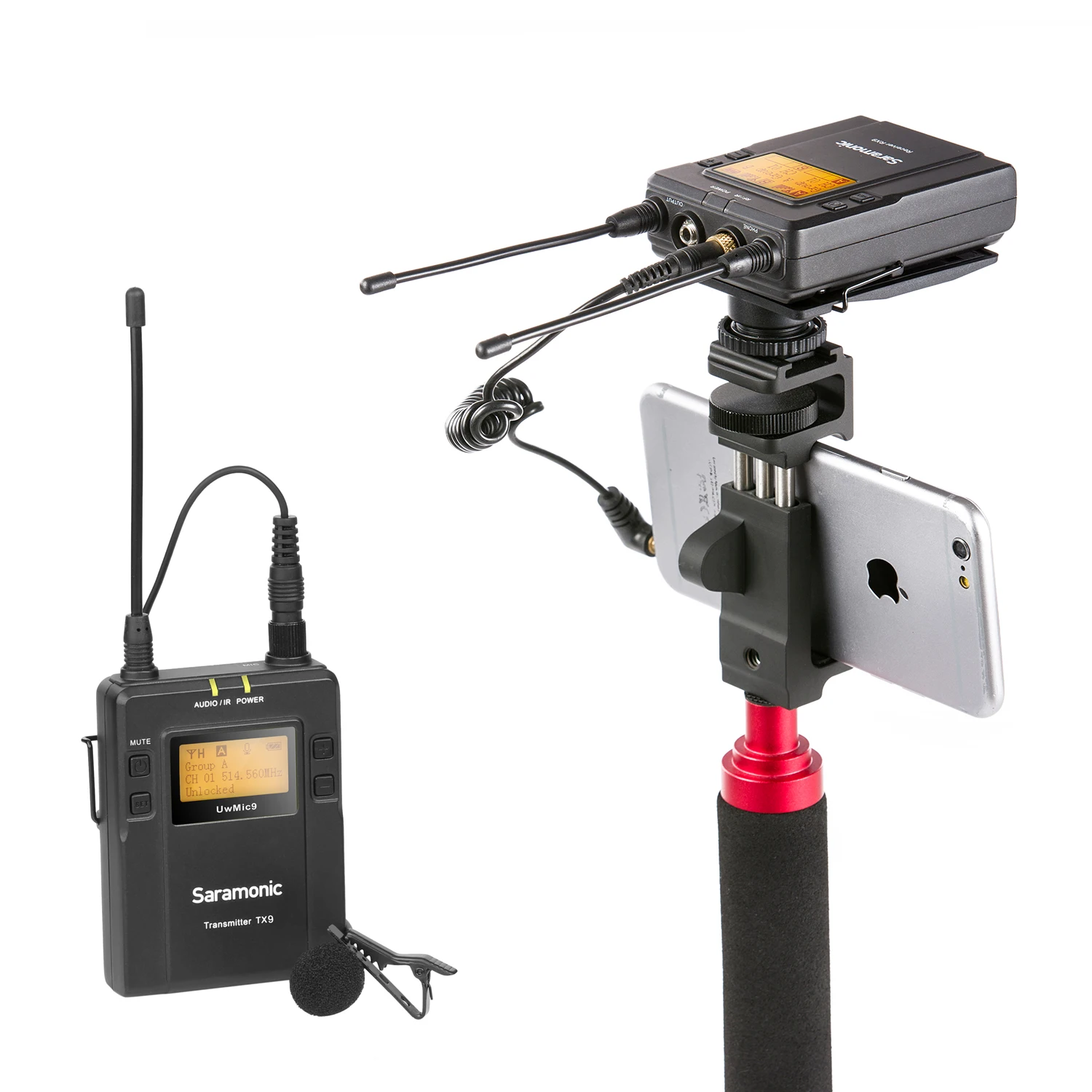 Беспроводная микрофонная система Saramonic UwMic9 Kit1 + SR-PMC1 UHF Lavalier с кабельным адаптером
