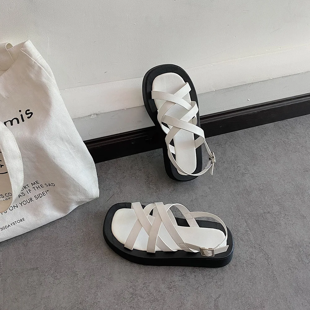 

Beige Heeled Sandals Low-Heeled Shoes With Strap 2021 Women's Shallow Mouth Black Low-heeled New Clogs Fashion Buckle Summer Gl