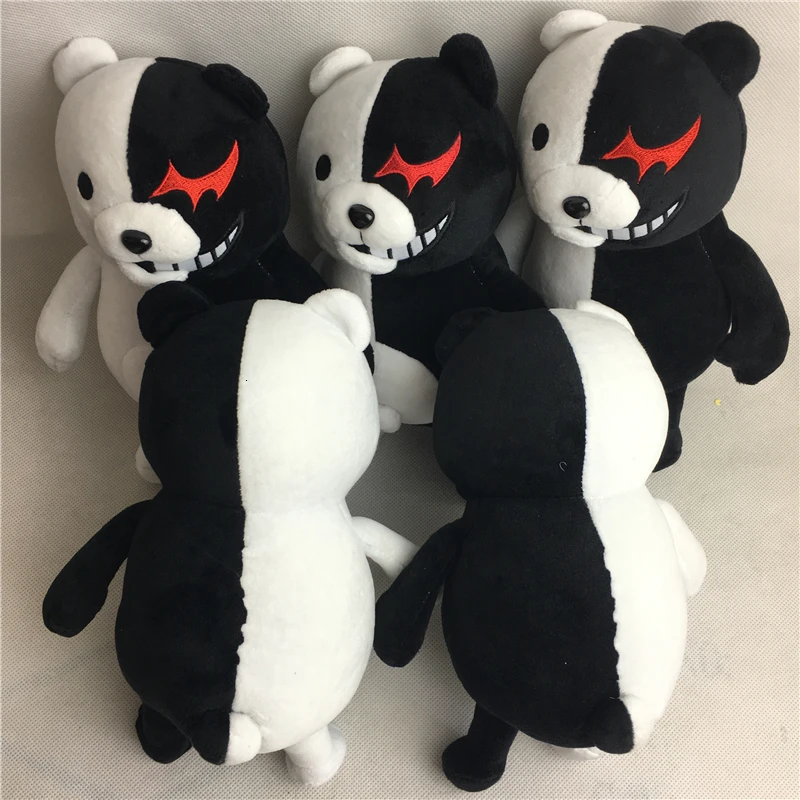 10 шт./лот, Мультяшные куклы Dangan Ronpa Monokuma, плюшевые игрушки, черно-белый медведь, детские игрушки, подарки на день рождения