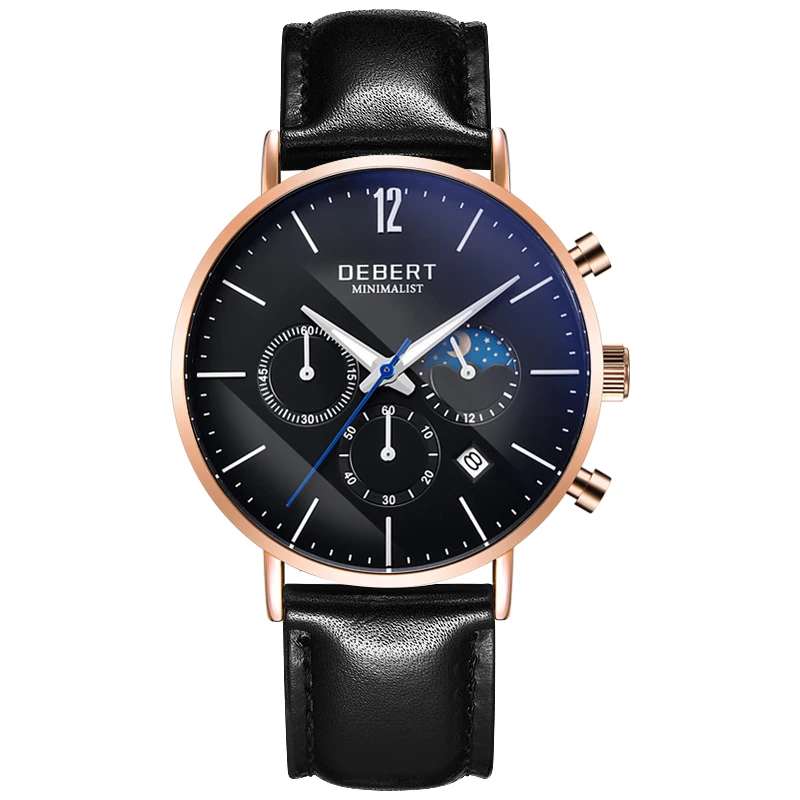 Мужские ультратонкие автоматические многофункциональные кварцевые часы