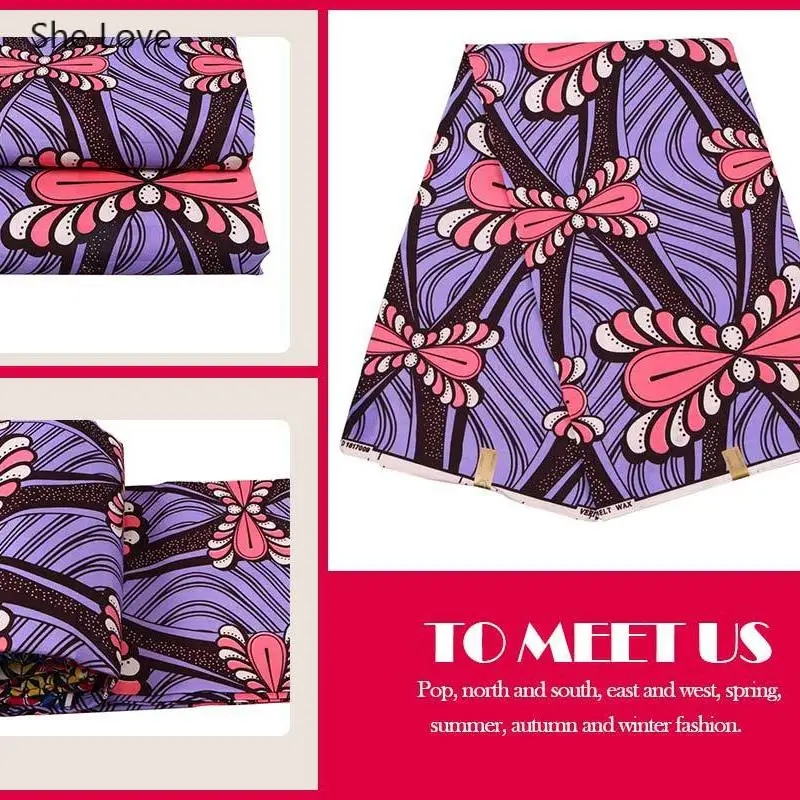 Chzimade 1 ярд Африканский полиэстер Анкары реальная восковая ткань с рисунком для