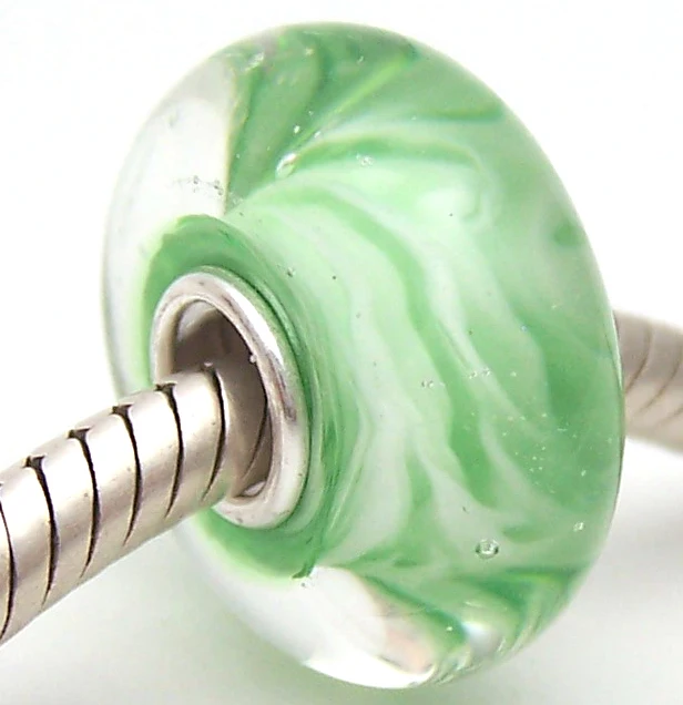 

PJG1290 100% S925 Sterling Silver Beads Murano Glass beads Fit European Charms Bracelet charms diy jewelry Lampwork GlassBeads