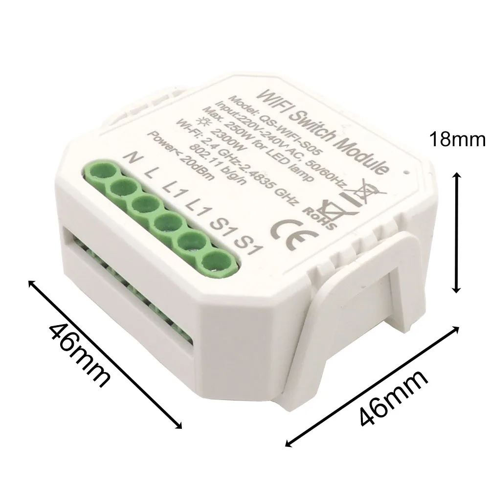 

Smart Life/Tuya WIFI Light Switch Module 1/2gang 220V~240V interruptor APP Control VoiceControl WorkWith Alexa Echo Google Home
