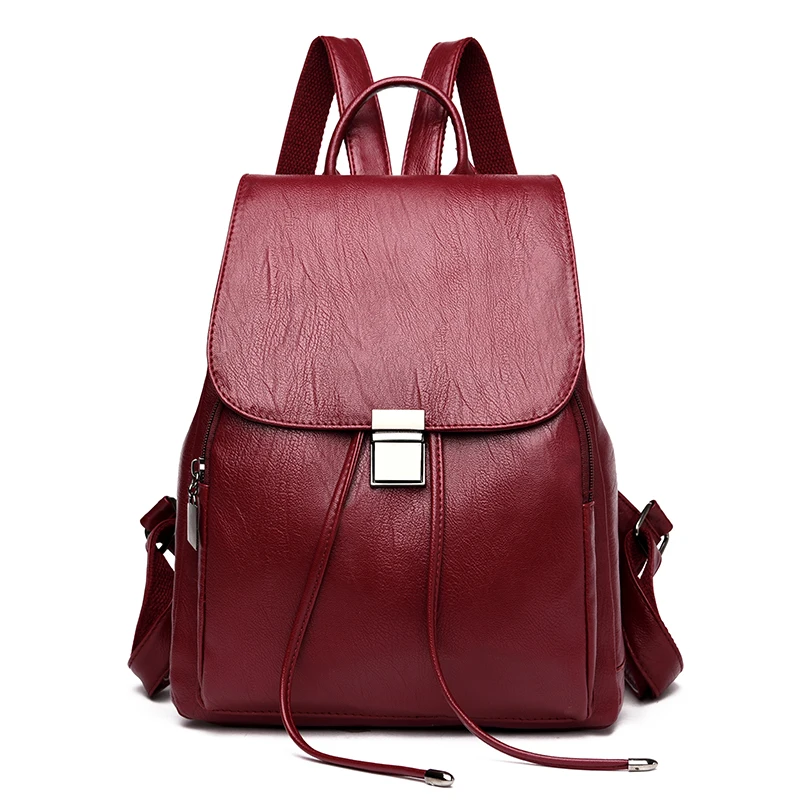 Women Backpack Girl Female Shoulder Bag For Ladies Luxury Designer Soft Leather Bag School Bag High Quality