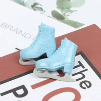 1 pair gift for kid doll blue roller skates iceblade shoes decorative toy kids girls toy roller play for dolls accessories