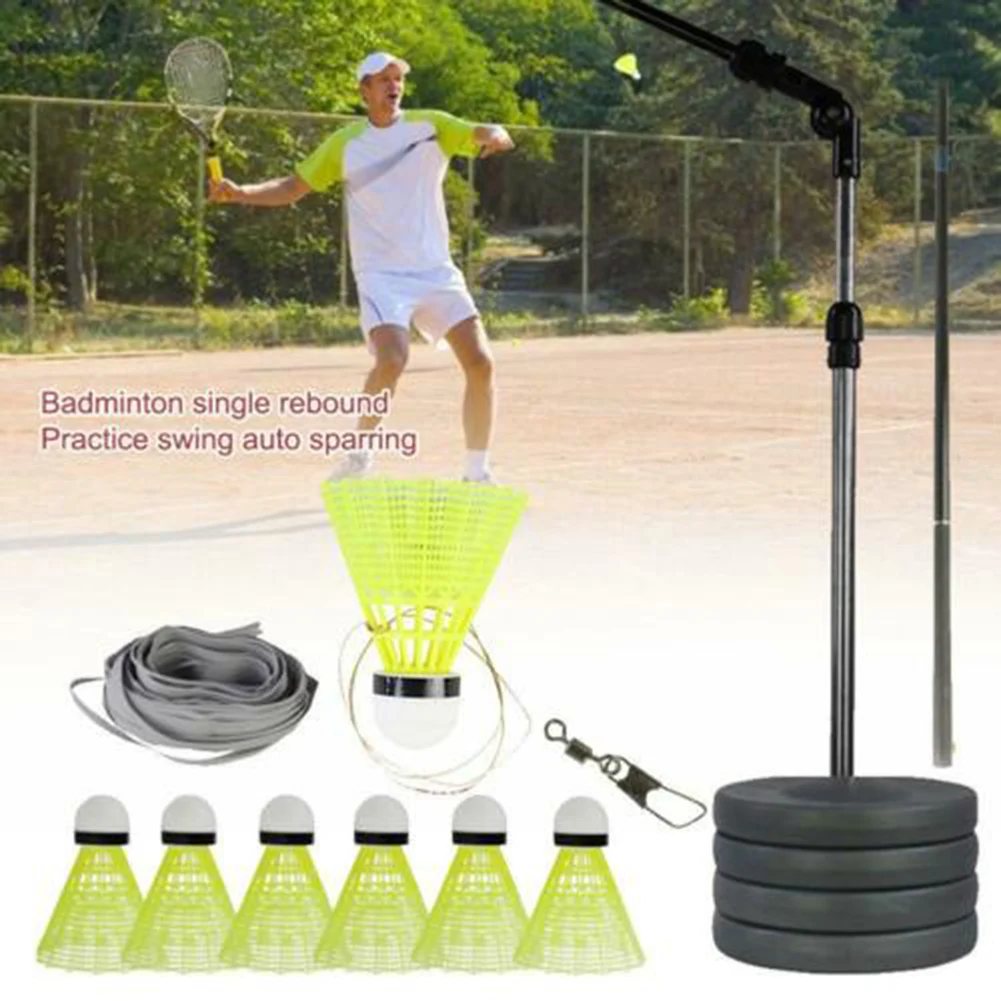 

Elastic Badminton Trainers with Telescopic Rod Portable Badminton Training Set for Adults Kids AC889