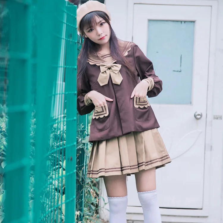 Комплект из топа и юбки униформа jk матросский воротник японский колледжский