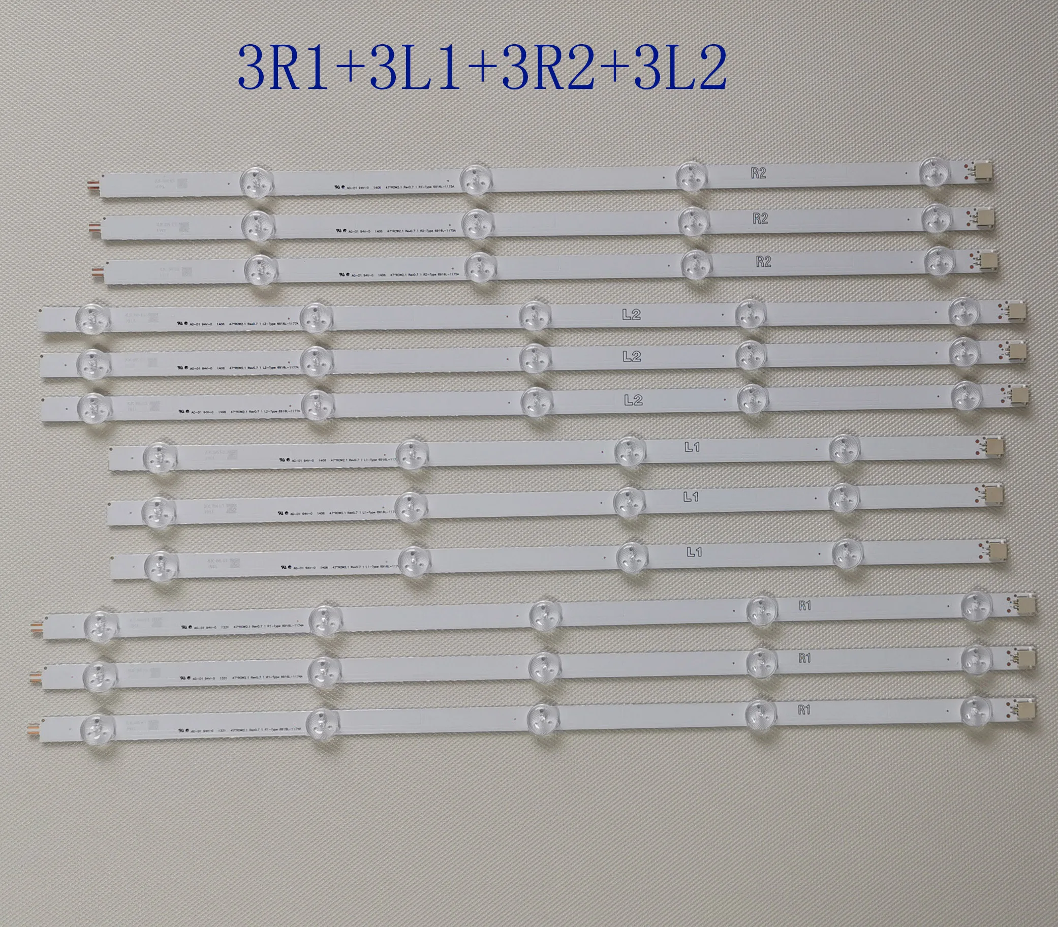 

12PCS/set New LED Strip For LG 47LA 47LN 6916L-1259A 1260A 1261A 1262A 6916L-1174A 1175A 1176A 1177A