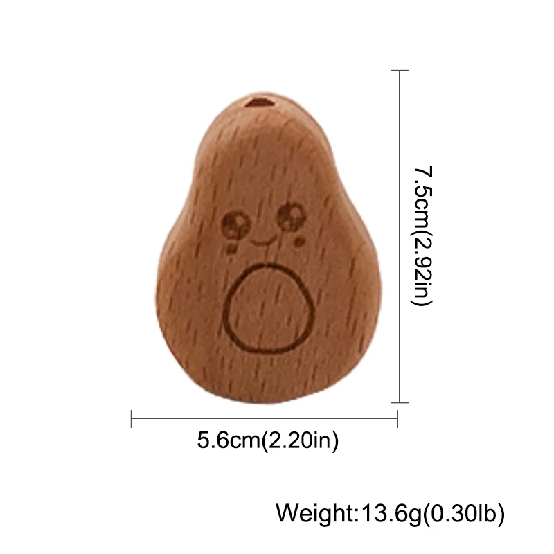 Kissteether-Cuentas de animales de calabaza de madera de haya, collar de dentici&oacute;n artesanal para lactancia, mordedor de cuentas de madera de grado alimenticio, 20 Uds.-5