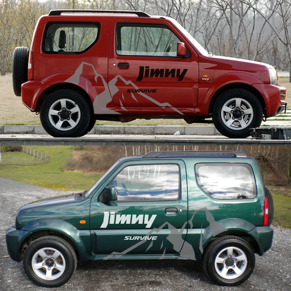 2 шт. наклейки на боковые двери автомобиля для SUZUKI Jimny Mountain графическое украшение