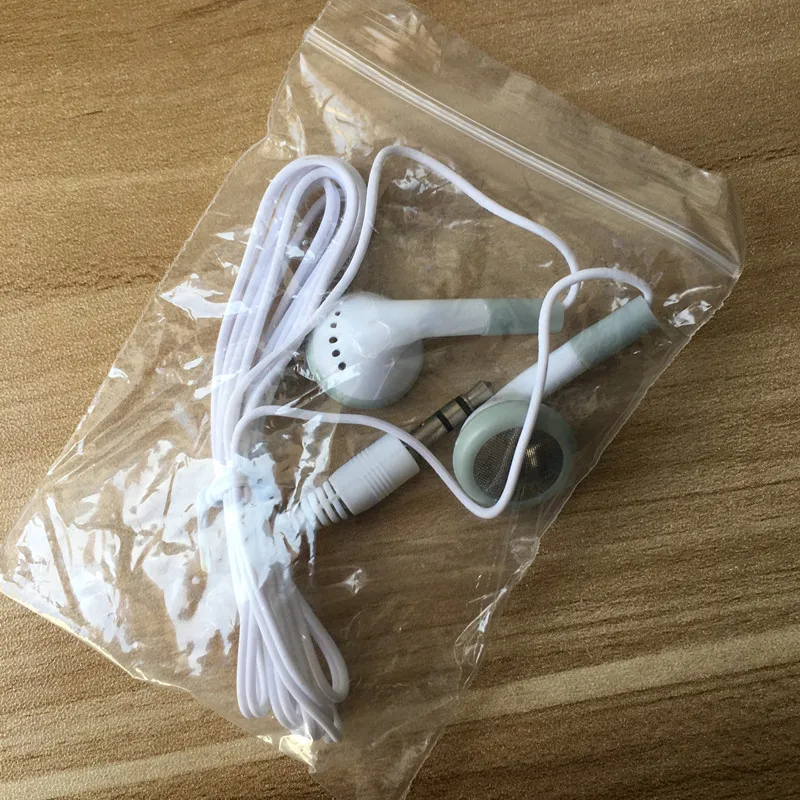 Оптовая продажа белые одноразовые наушники 3 5 мм наушники-вкладыши для школы