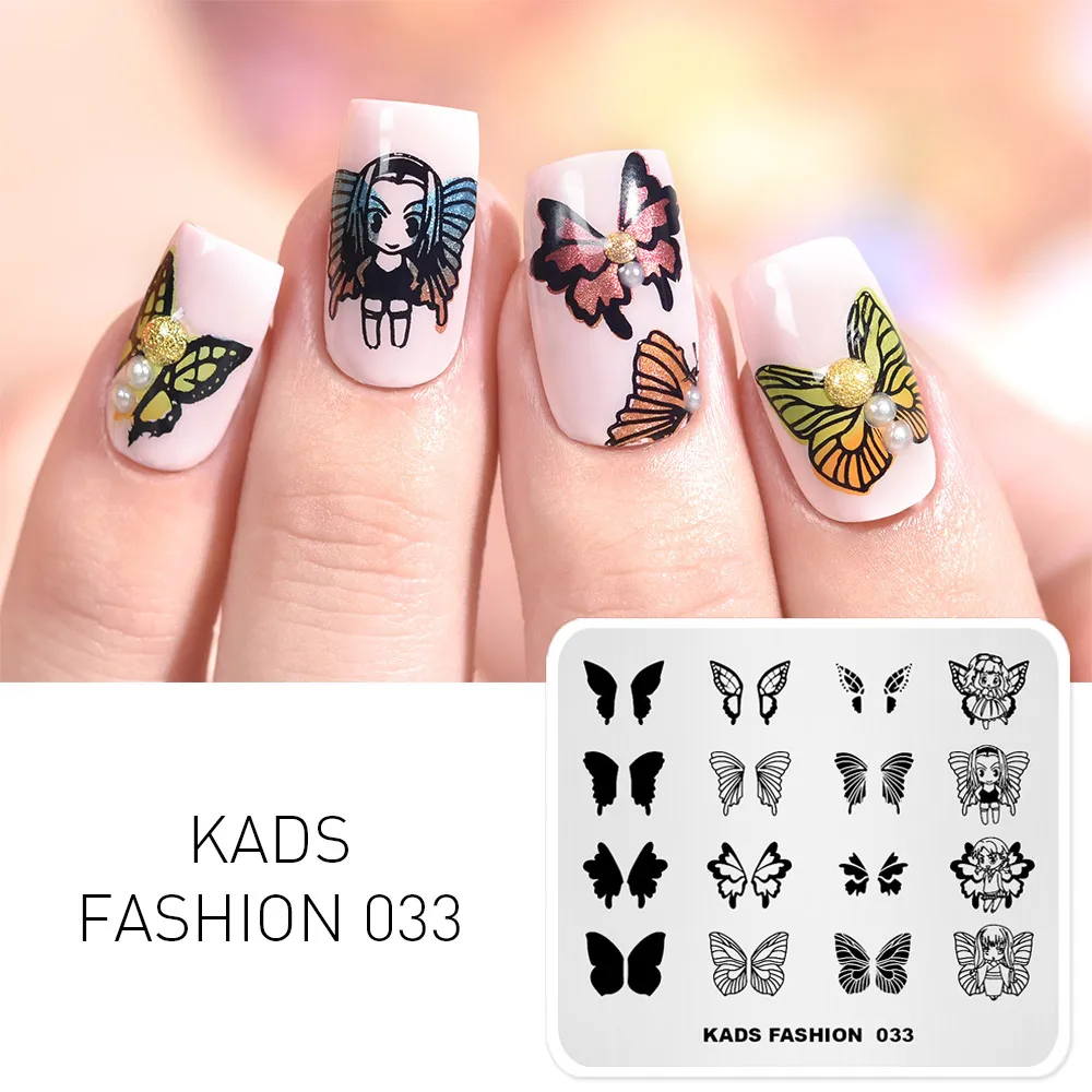 Fashion 033 KADS шаблон для дизайна ногтей 63 дизайна модная серия Различные стили больше вариантов шаблон для штамповки ногтей пластины для дизайна ногтей трафареты - Цвет: Fashion 033