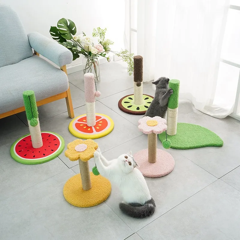 

Когтеточка для кошек, Когтеточка для дерева, забавная сизальная стойка, цветок, царапина, башня, ручки, мяч, прыжок, игрушка для домашних живо...