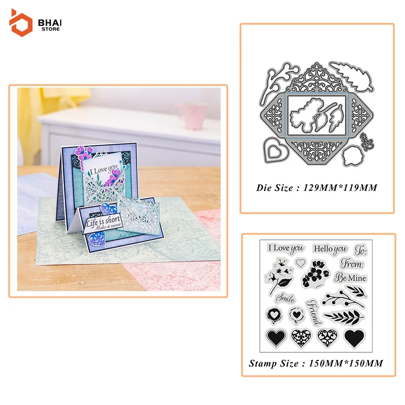 

Envelope Metal Cutting Dies and Stamps DIY Scrapbook Photo Album Decorative Embossing Paper Cards 2021 New