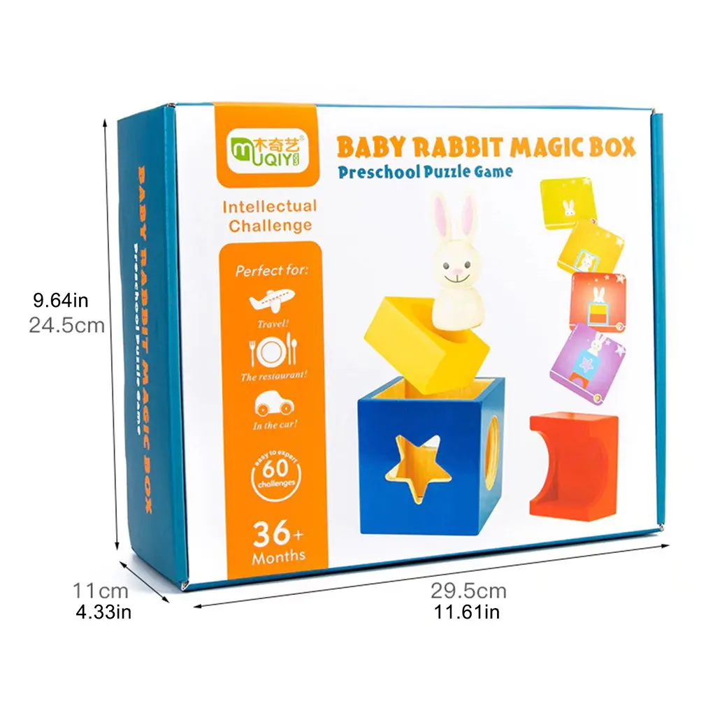 

Wooden Rabbit Kid Intelligence Magic Box Kid's Interaction Early Teaching Games Intelligence Toy Early Education Magic Box