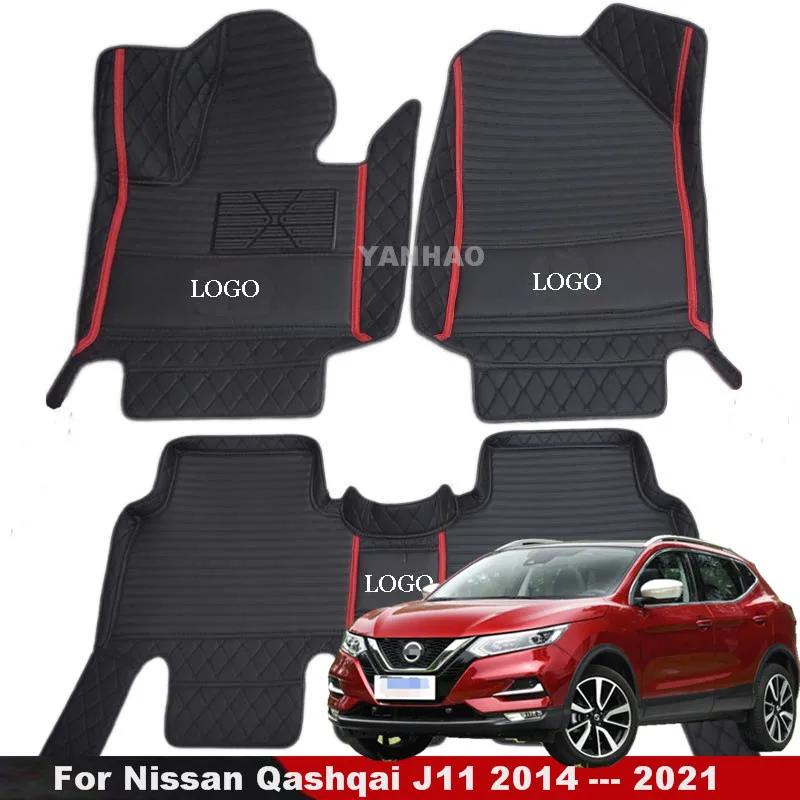 

Автомобильные коврики для Nissan Qashqai J11 2014 2015 2016 2017 2018 2019 2020 2021, напольные коврики, автомобильные кожаные коврики, аксессуары для интерьера